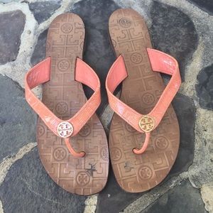 Tory Burch Thora Sandals Flip Flop Coral Size 9